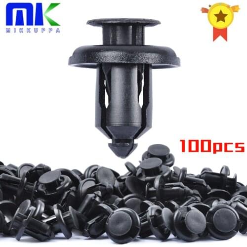 100PCS Bumper Clips 10mm Push Fender Flare Fastener for Honda CRV CR-V Plastic Rivet Retainer Clips Replace OEM 91503-SZ3-003