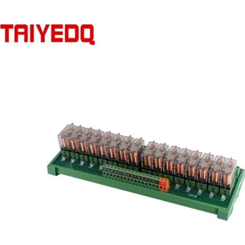 16 Channels 1NO+ 1NC DIN Rail Mount Interface Relay Module PLC DC 12V 24V PNP/NPN Compatible