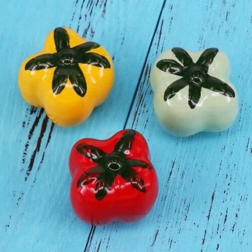 1x Rural Style Ceramic Knobs and Handles Vegetable-shape Cupboard Door Drawer Kitchen Pull Knob Kids Baby Furniture Hardware