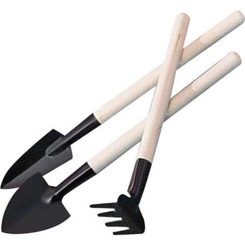 3pcs Miniature Planting Gardening Tool Set Includes Hand Trowel, Hand Rake