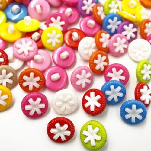 50pcs 14mm Flower Plastic Button / Sewing lots Mix PT284