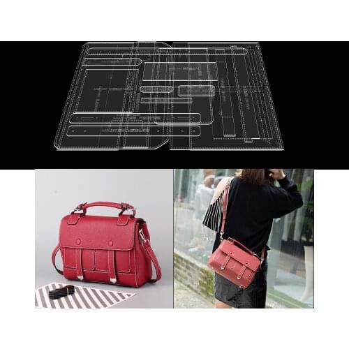 Acrylic version drawings, shoulder bags, messenger bags, handmade leather goods, DIY paper pattern design template
