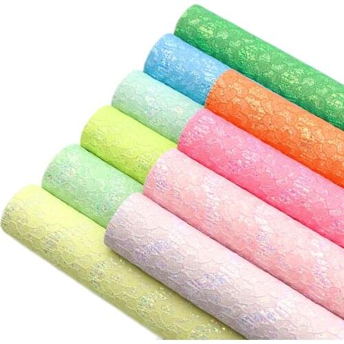 David accessories 20*33cm Lace Chunky Glitter Faux Synthetic Leather Fabric,DIY Hairbow Bag Material,1Yc11403