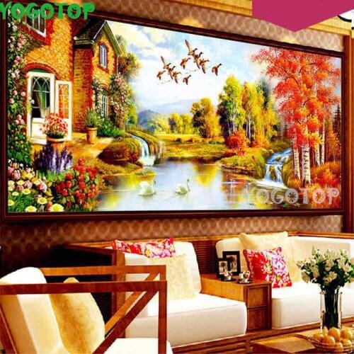 Diy diamond painting full drill Autumn natural scenery European home Diamond Embroidery Full Squaare/Round puzzle 5d YY4737