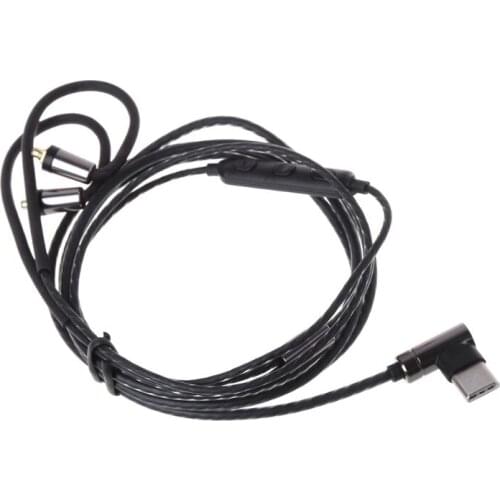 1PC MMCX Type C Earphone Audio Cable Mic For Shure Headphone SE215/315/535/846/425