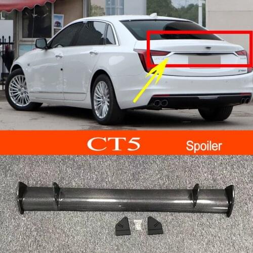 CT6 Real Carbon Fiber GT-style Car-styling Sporty Rear Trunk Wing Spoiler for Cadillac CT6 Sedan