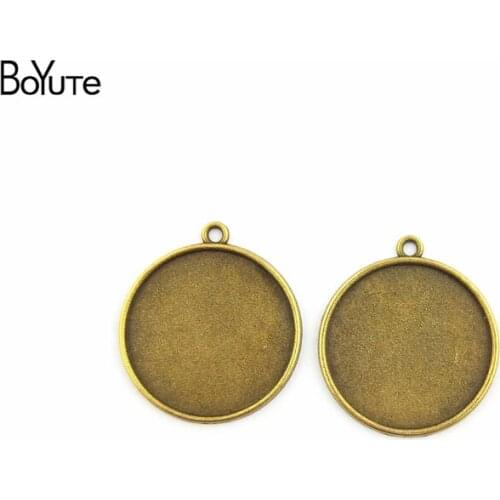 BoYuTe (40 Pieces/Lot) 30MM Cabochon Base Zinc Alloy Tray Pendant Vintage Diy Jewelry Accessories Components