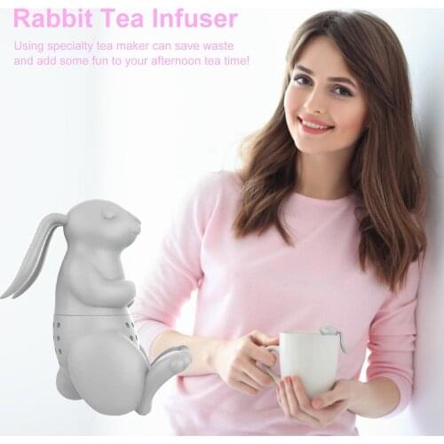Tea Drain Household Tea Filter Personality Cute Rabbit Maker Strainer Silicone Non-Destructive Reusable Eco-Friendly Tasteless