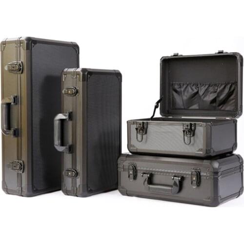 Aluminum alloy toolbox Impact resistance safety box instrument case suitcase fish rod model case With shockproof sponge