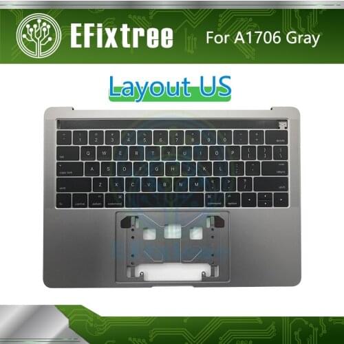 US A1706 Grey Topcase Case Housing Palmrest For Macbook Pro Retina 13.3'' Top Case With Keyboard US Layout 2016 2017 EMC 3071