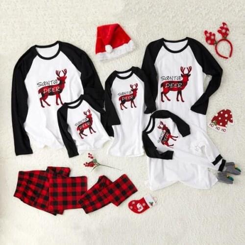 Baby Pyjamas Deer Print Christmas Family Matching Pajamas Cotton Mom and Son Matching Clothes Father Daughter Shirts Outfits
