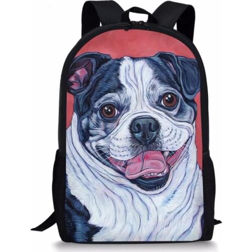 Kids School Bags Bulldogs Prints Pattern Childrens Travel Backpack Cartoon Animal School Toddler Backpack for Boys