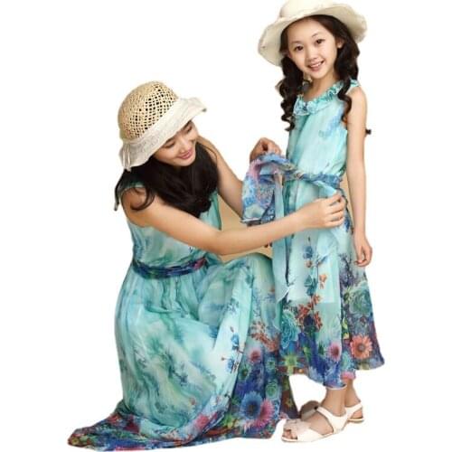 Kids Girls Summer New Bohemia Children Dress Beach Floral Dress Dresses Free Shipping