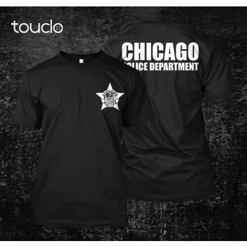 Designs Mens Tops Summer Cool Funny T-Shirt Chicago Police Department - Custom MenS TeeTeefitness T Shirt double sized