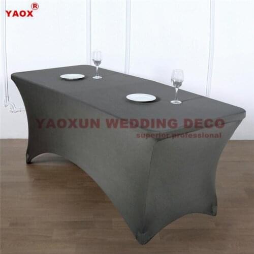 8FT Long Spandex Table Cover Rectangle Lycra Home Kitchen Dining Table Linen Cloth Dj Wedding Tablecloth