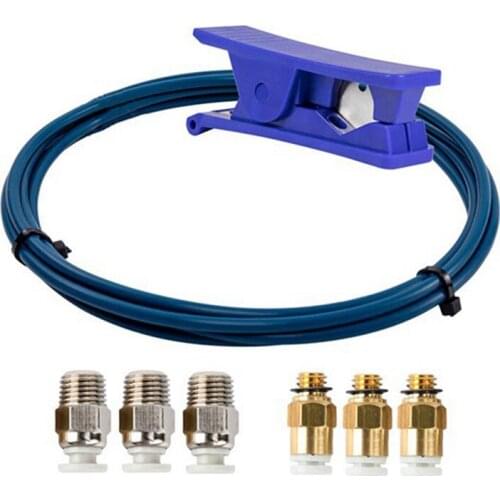 For Capricorn PTFE Bowden Tubing XS Series 1M and Tube Cutter for 3D Printer 1.75mm Filament with Pneumatic Fitting