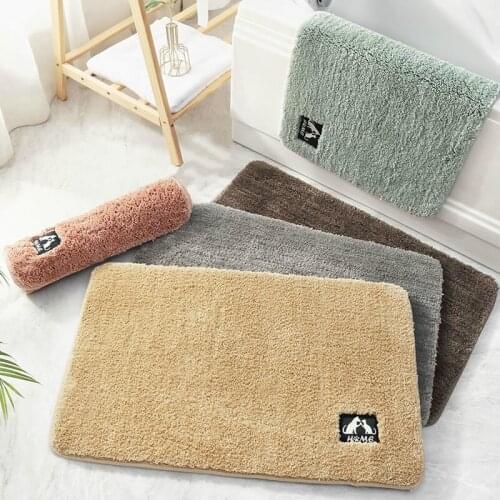 Household Bedroom Living Room Kitchen Soft Plush Rug Bathroom Thickened Anti-slip Floor Mats Water-absorbing Foot Pad Carpet Mat