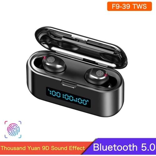F9-39 TWS Wireless Earphones Touch Control Bluetooth Headphone Waterproof Stereo HiFi Earbud With Mic With 2000mAh LED Display