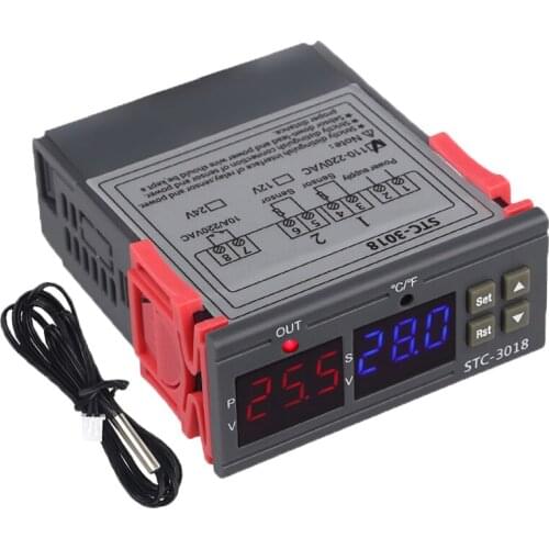 Hot SV-For Stc-3018 Digital Temperature Humidity Meter 110-220V 10A Thermostat Dual Display Thermometer Hygrometer Controller Ad