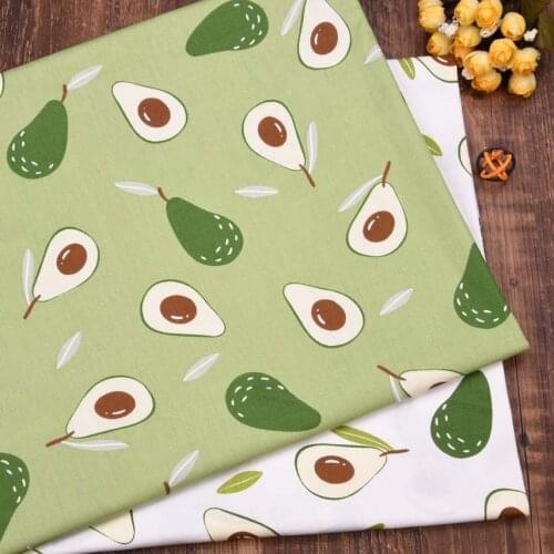 New Avocado Print Cotton Printed Fabric Child Clothing Quilting Textile DIY Sewing Quilting Sheets Thin Cotton Fabric Material