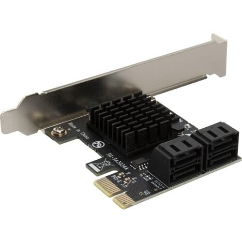 Image Card Extension Cable Adapter Card PCIe SATA Adapter 4 Port SATA III to PCI Express 3.0 X1 Internal Expansion Card