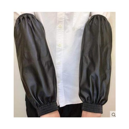 Leather Sleeve Waterproof Thick Wearable Processing Waterproof Sleeve Kitchen Clean Oilproof Men and Women PU Sleeve