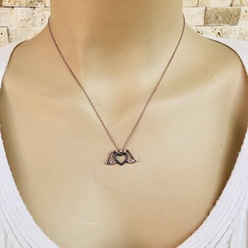 Winged Angel 925 Sterling Silver Necklace Women Girls Gift Jewelry Accessories Fashion Handmade Elegant Chain