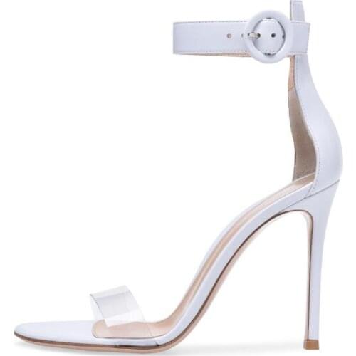 Carpaton 2018 Summer New Style PVC Transparent womens red black color cover heel super high heel sandals fashion shoes