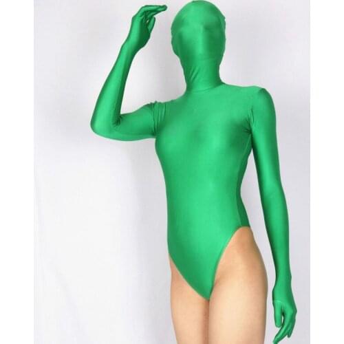 LinvMe Solid Color Thong Bodysuit Sexy Long Sleeve Zentai Clubwear