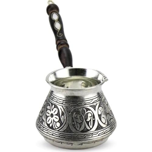 Morya Copper Turkish Coffee Pot Mocha Espresso Latte Ewer Vintage Jazzva Briki Coffee Pot Kettle Drink Tool Cafetiere Stovetop 200ml