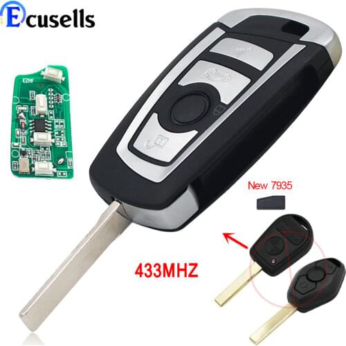 EWS Modified Flip Remote Key 4B 433MHz With/without PCF7935AA ID44 Chip for BMW E38 E39 E46 M5 X3 X5 Z3 Z4 HU92 Blade