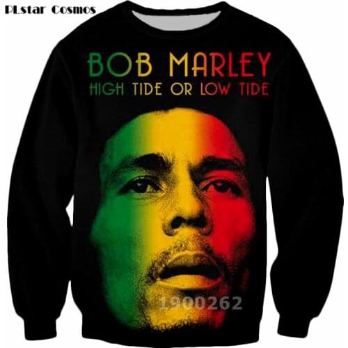 PLstar Cosmos Men Hoodies Fashion Crewneck New Sweatshirt Reggae Star Bob Marley Sweatshirts 3D Print Hoodies sizeS-5XL
