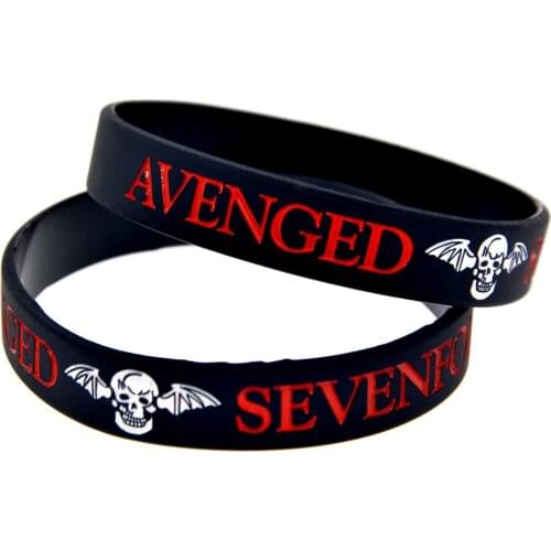OBH 1PC Avenged Sevenfold Silicone Bracelet 1/2 Inch Wide for Music Concert Adult Size