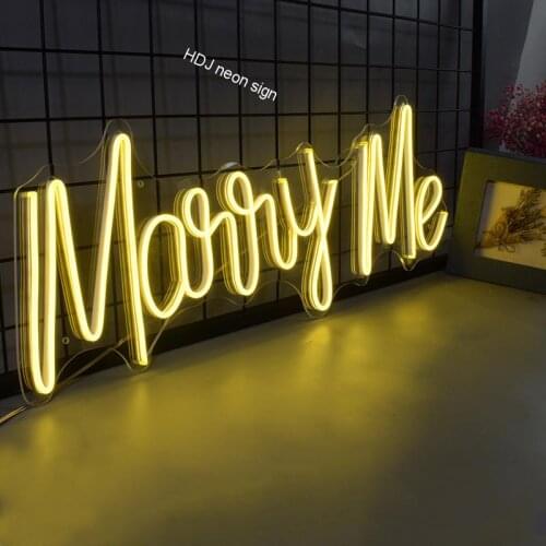 Custom Neon Sign Light Logo Maarry Me 3D Led Flex Transparent Acrylic Letter Board Party Background Decor wedding