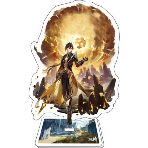 Hot Game Genshin Impact Zhongli Noelle Qiqi Character Acrylic Figure Stand Model Plate Desk Decor Barbara Standing Sign Great