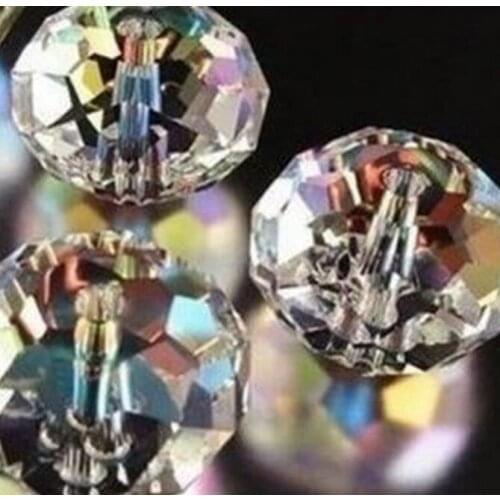 Hrty3 white black mix 8mm 500pcs/lot Mixed Glass Beads Faceted Rondelle oval Bead spacer for necklace best hole crystal