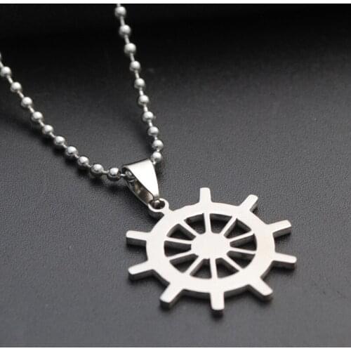 RONGQING 10pcs/lot High Quality Stainless Steel Necklaces for Women Men Gun Necklace Pendant Jewelry navigation Anchor 2018