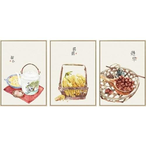 Hand Painted New Chinese Style Restaurant Decoration Painting Kitchen Painting Wall Painting wall paintings wall art decor