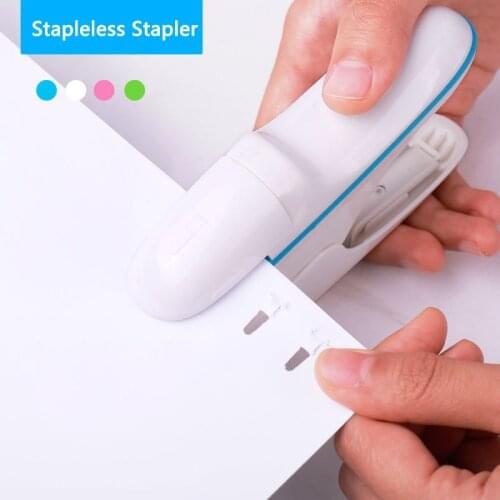 Hand-held Mini Safe Stapler without Staples Staple Free Stapleless 7 Sheets Capacity for Paper Binding Business School Office