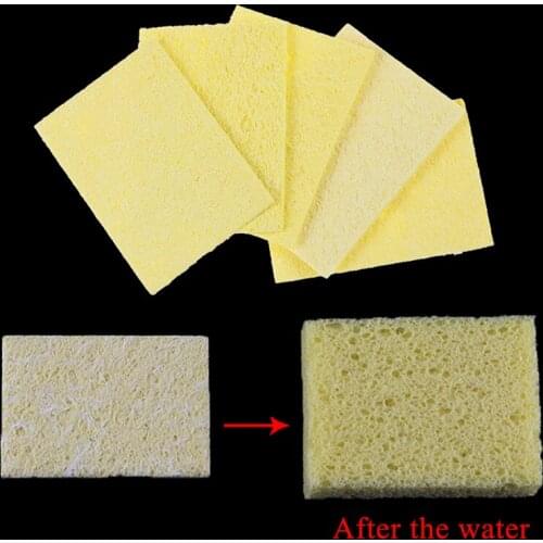 Hand Tool 5pcs/lot 2.3*1.5in Soldering Iron Solder Tip Welding Cleaning Sponge Pads Blue And Yellow Color Random