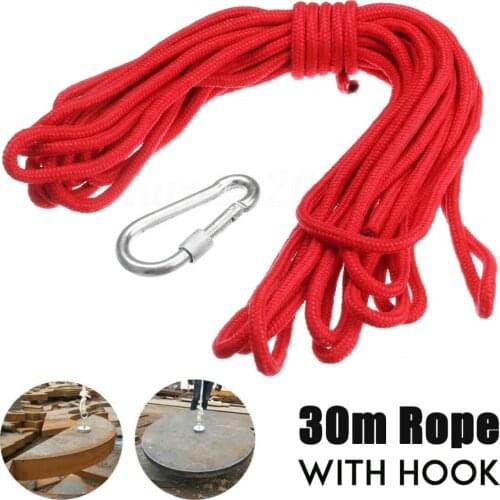Fishing Magnetic Rope 30 Meter Nylon Braided Rope Heavy Rope With Hook 150kg Random Color For Fishing Recovery Salvage Operation