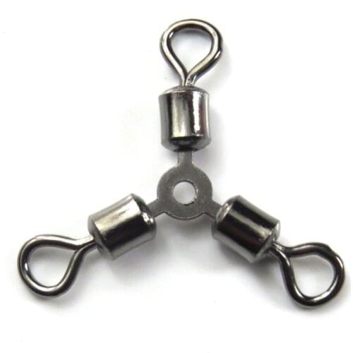 20 pieces/lot 3 Way Fishing Swivels O-shape Three Way Rolling Swivels Fishing Tackle Fishhooks Fishing Connector