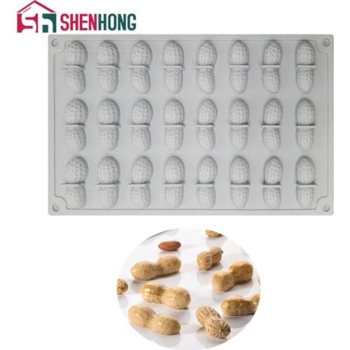 SHENHONG 24 Cavity Peanut Silicone Mould Cake Molds Dessert Placing Decoration Fondant Pastry Baking Tools Kitchen Bakeware