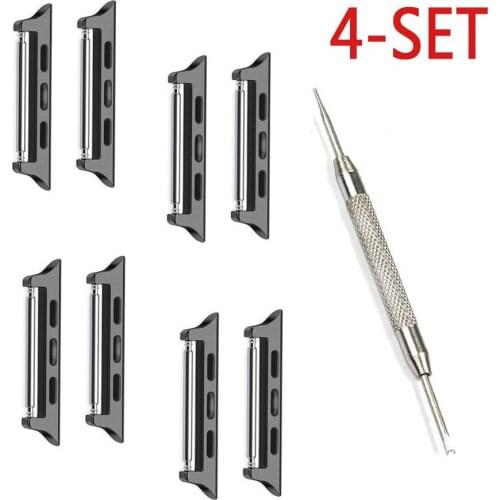 Watch Band Connector for apple watch series 4 5 40mm 44mm strap Stainless Steel Link Adapter for iwatch 3 2 1 38mm 42mm bracelet