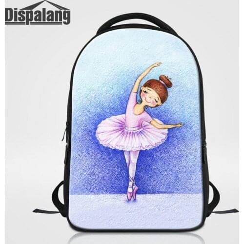 Women Designer Laptop Backpack Ballet Girl Print School Bag For Teenage Girls Shoulder Bag For Traveling Female Mochila Escolar