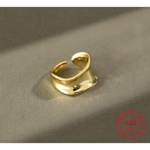 Fashionable Exquisite Jewelry Simple Open Ring Ins Style S925 Sterling Silver Female Ring Personality Wild Send Girlfriend Gift