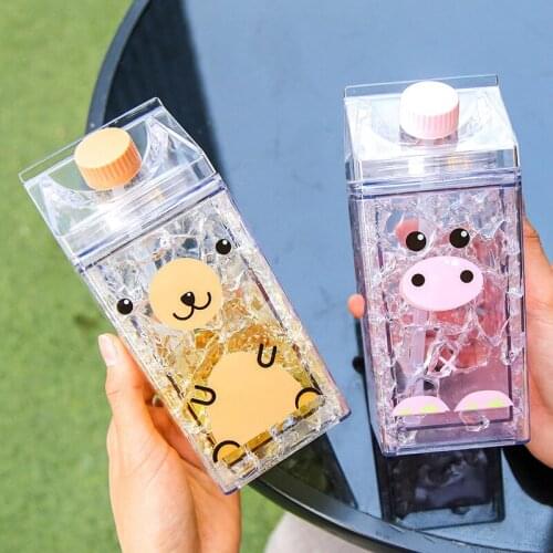 1pcs Lovely Milk Carton Ice Cup Can Be Used To Store Ice Water, Ice Drinks, Ice Coffee and Other Double Thick Strong and Durable