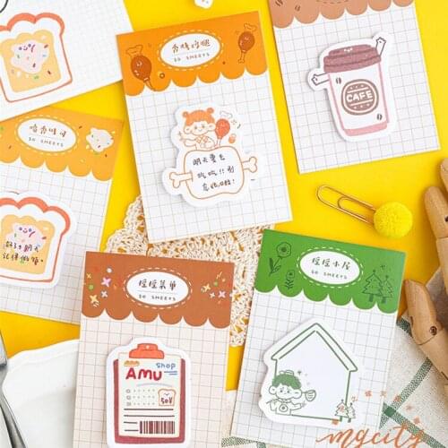 30 Pages Toast Coffee Memo Pad Bookmark Planner Paper Stickers Sticky Notes Stationery Notepad Student Supplies Gift For Friend