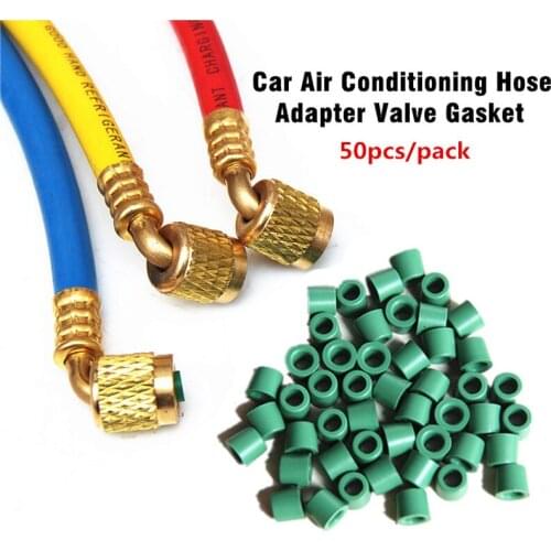 50pcs/pack Air Conditioning Rubber Sealing O-ring for A/C 1/4 Charging Hose Valve Gasket Manifold Repair Seal Kit Replacement