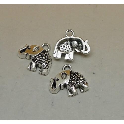 ALYMMO 10Pcs/lot Vintage Baby Elephant Charms 16x14mm DIY Jewelry Accessories